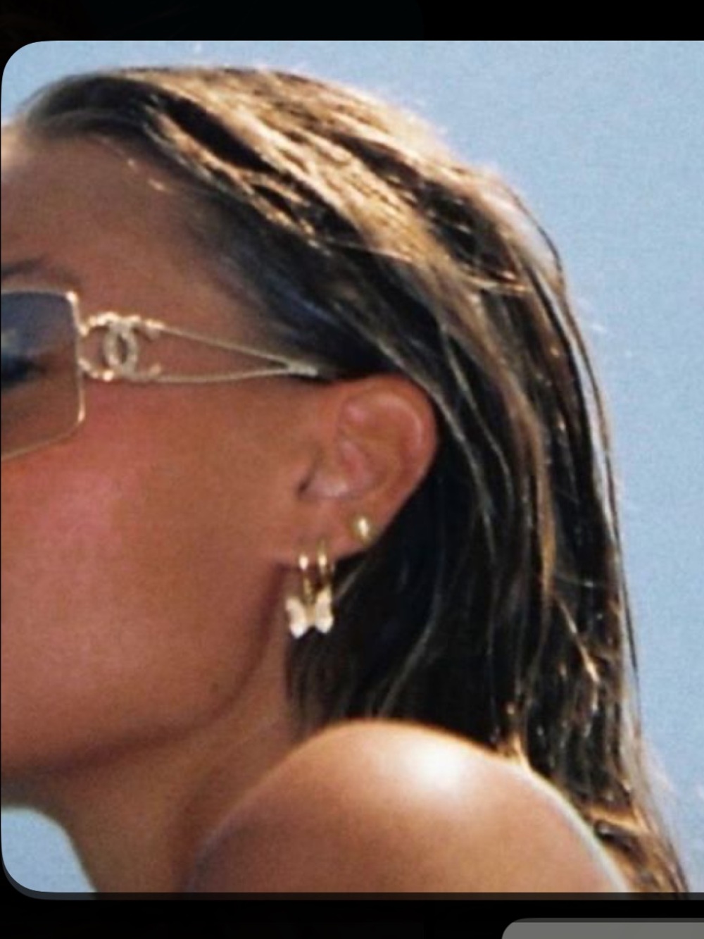 Chanel Vintage 💫Gold-Tone CC Logo Rimless Sunglasses - Gold #091 - Picture 15 of 16